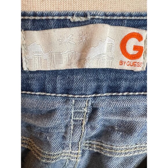 G by guess mid rise jeans size 31 stretch medium wash cuffed Y2K - Picture 10 of 14